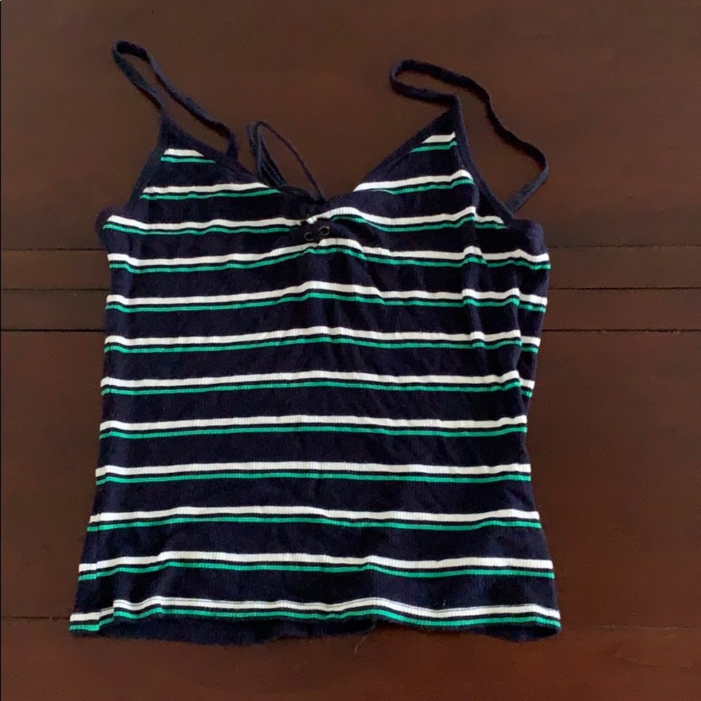 Prince & Fox striped blue white and green tank